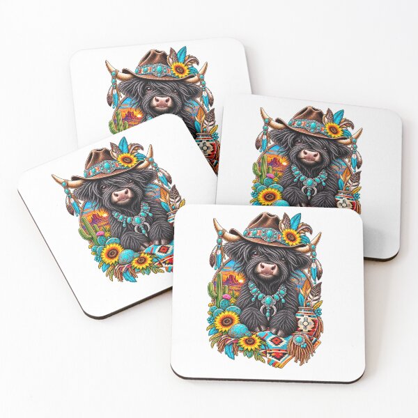 Item preview, Southwestern Highland Black Calf  designed and sold by NativeGraffix.