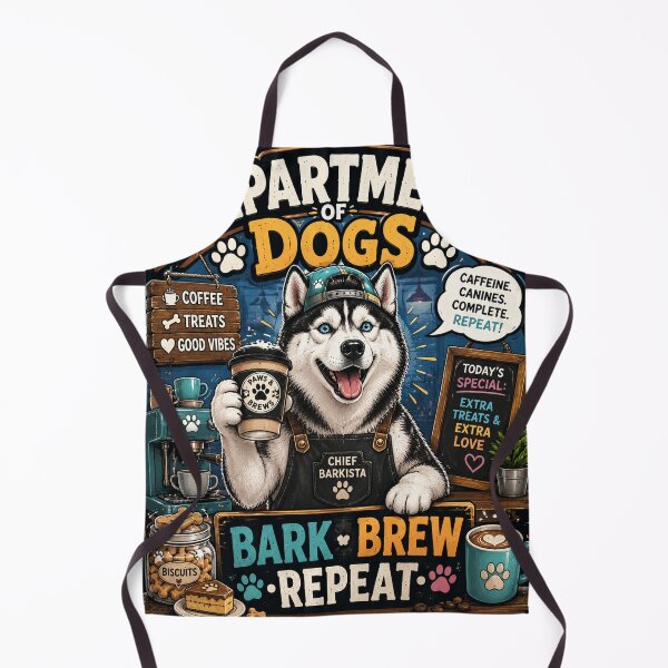 Item preview, Funny Husky Barista Coffee Lover Dog Cafe Vintage Design designed and sold by TeeVibeHaus.