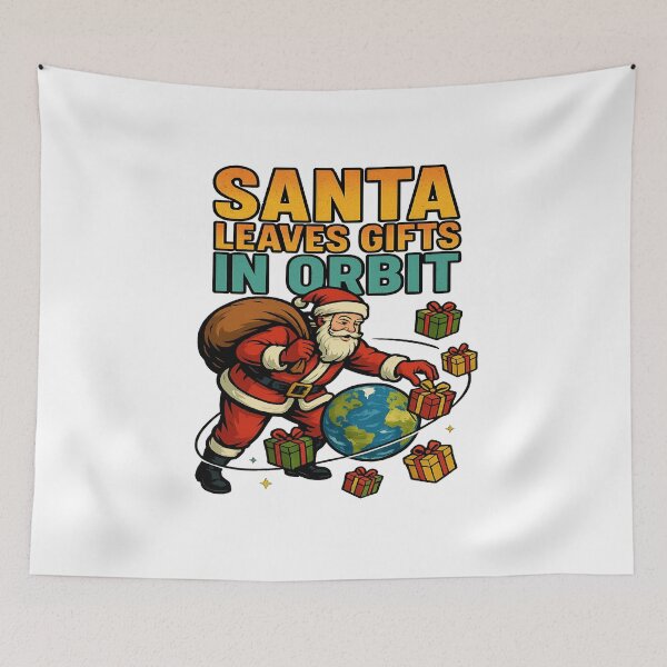 Item preview, Santa Leaves Gifts In Orbit Christmas Space Santa designed and sold by ColeLaniTrading.