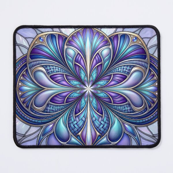 Item preview, Blue Fractal Mandala with Stained Glass designed and sold by Frackxion.