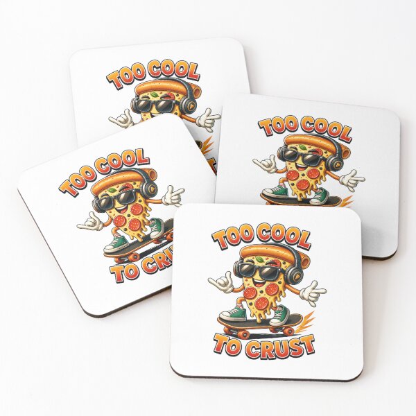 Item preview, Too Cool to Crust – Funny Pizza Skateboarder with Headphones designed and sold by CraigDesignWork.