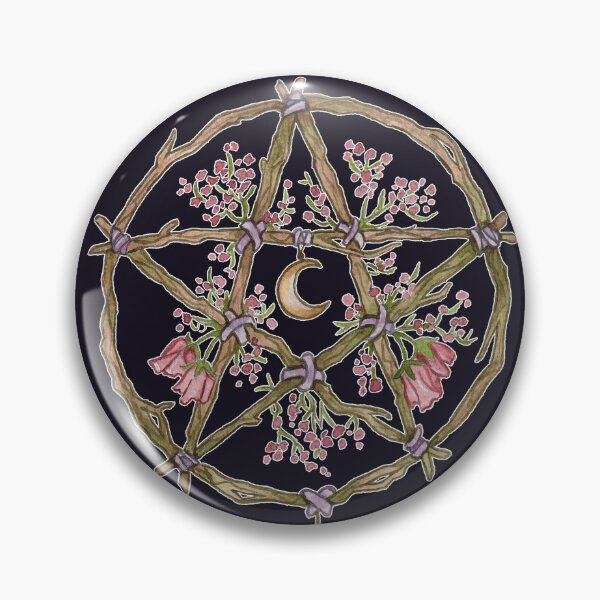 Item preview, Pentacle Floral Witch Wreath Moon designed and sold by esmavart.