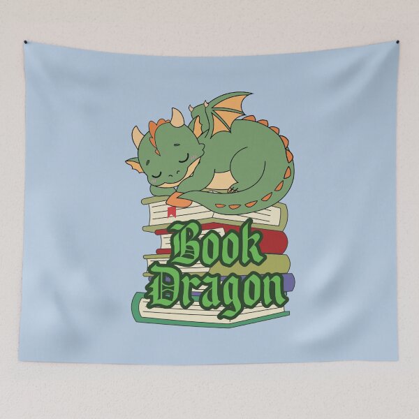 Item preview, Book Dragon Kawaii Sleeping Dragon Reading Books Fantasy Book Lover designed and sold by Hallowed Artistry.