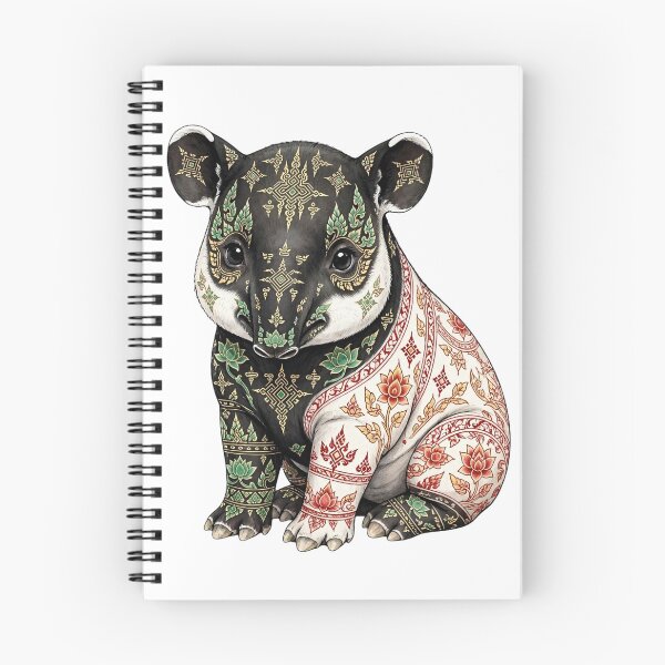 Item preview, Sacred Malayan Tapir Baby - Thai Sak Yant Temple Tattoo Art designed and sold by PrettyCrypt.