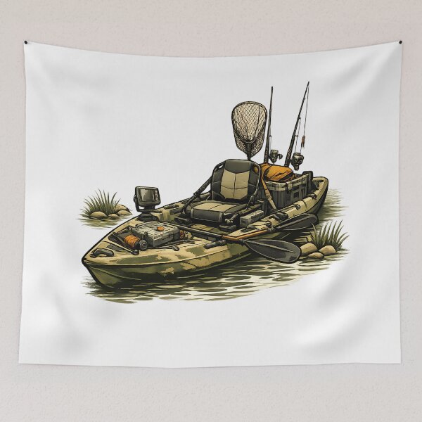 Item preview, Fishing kayak equipped with everything you need. designed and sold by Daily Quirk.