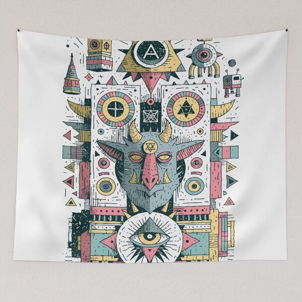 Item preview, Mystic Geometric Deity Folk Art Design designed and sold by Romgora.