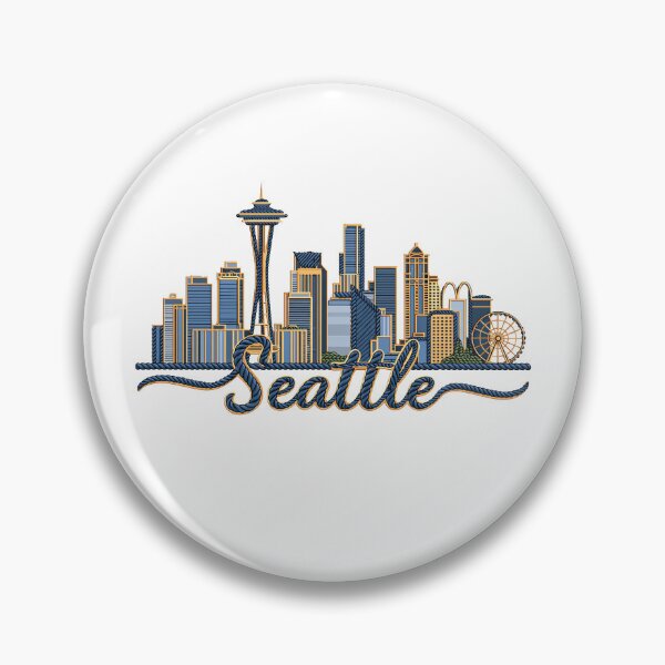 Item preview, Stylized Seattle Skyline Design PNG Transparent designed and sold by Rocky Mountain Artistry.
