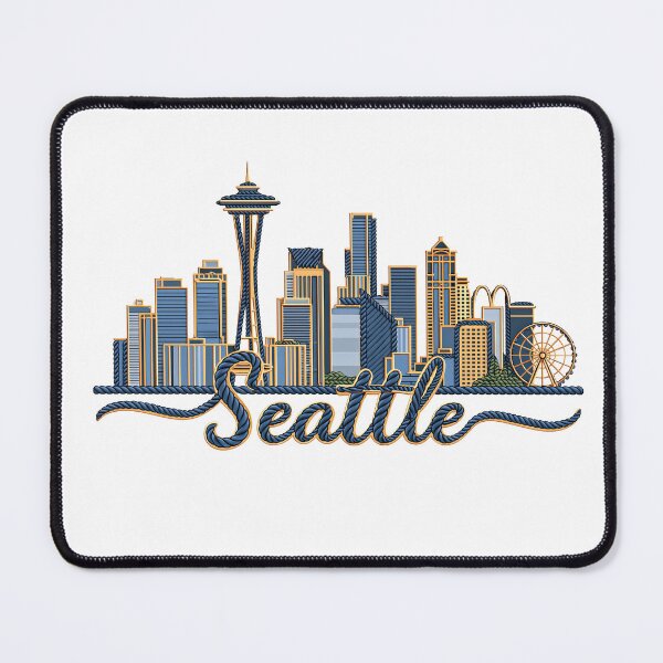 Item preview, Stylized Seattle Skyline Design PNG Transparent designed and sold by Rocky Mountain Artistry.