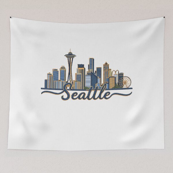 Item preview, Stylized Seattle Skyline Design PNG Transparent designed and sold by Rocky Mountain Artistry.