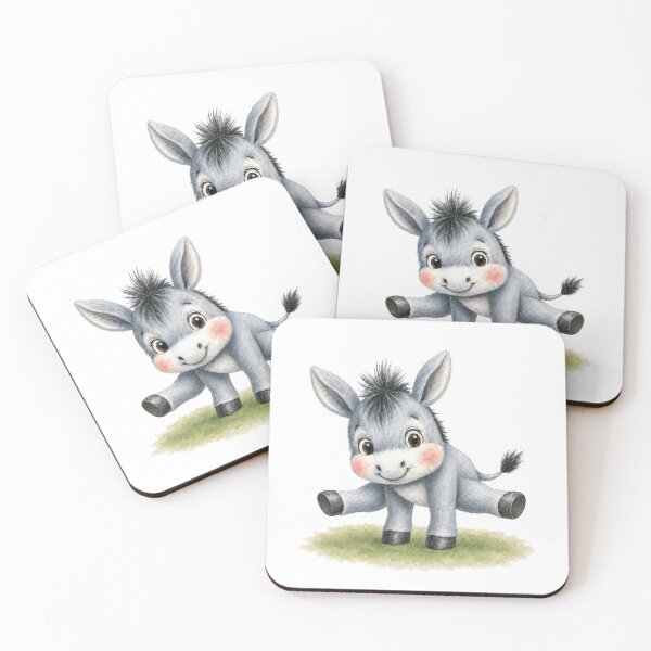 Item preview, Straddle Lift Pose Donkey Yoga Watercolor Print designed and sold by YogiAnimalArt.