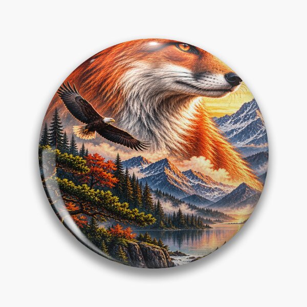 Item preview, Wildwood Fox – Red Fox Wilderness Mountain Art designed and sold by TeeVibeHaus.