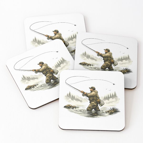 Item preview, Spey fisherman on a misty river designed and sold by Daily Quirk.