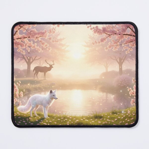 Item preview, White Fox in the Cherry Blossom Grove designed and sold by Fanta-sticky.