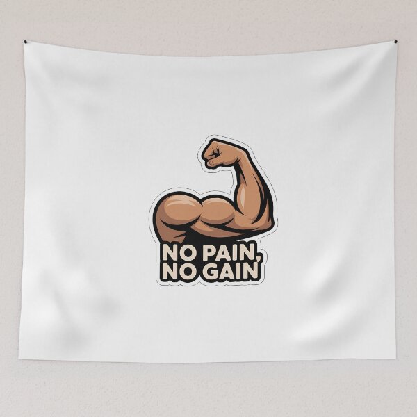 Item preview, Muscular Arm with No Pain No Gain designed and sold by NiftyWrx.