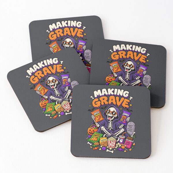 Item preview, Making Grave Decisions Skeleton Snack | Funny Halloween Graphic Tee | Spooky Food Lover Streetwear designed and sold by warlistop.