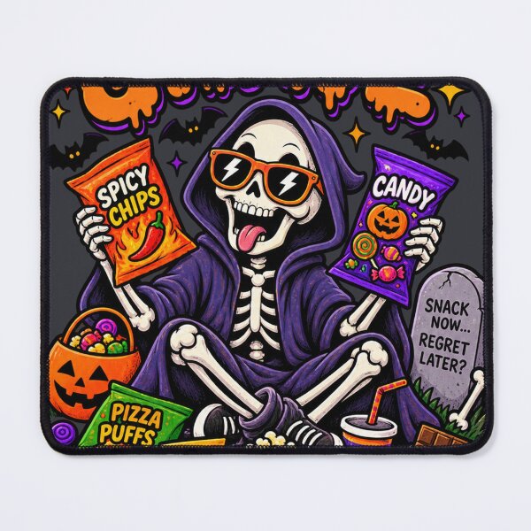 Item preview, Making Grave Decisions Skeleton Snack | Funny Halloween Graphic Tee | Spooky Food Lover Streetwear designed and sold by warlistop.