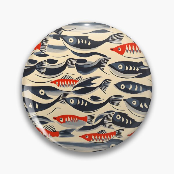 Item preview, Vintage Fishing Minimalist Sea & Fish Pattern designed and sold by SecretDicer.