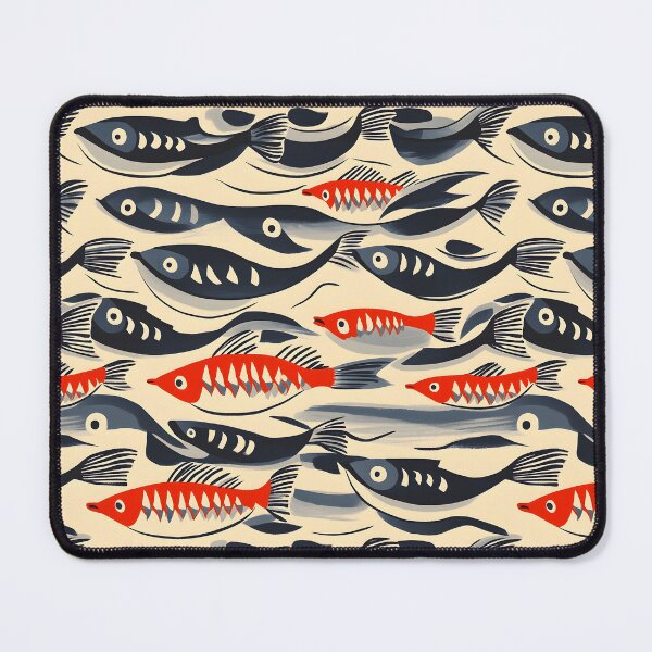 Item preview, Vintage Fishing Minimalist Sea & Fish Pattern designed and sold by SecretDicer.