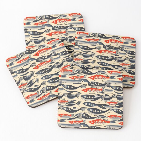 Item preview, Vintage Fishing Minimalist Sea & Fish Pattern designed and sold by SecretDicer.