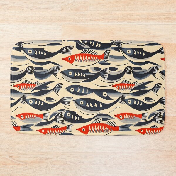 Item preview, Vintage Fishing Minimalist Sea & Fish Pattern designed and sold by SecretDicer.