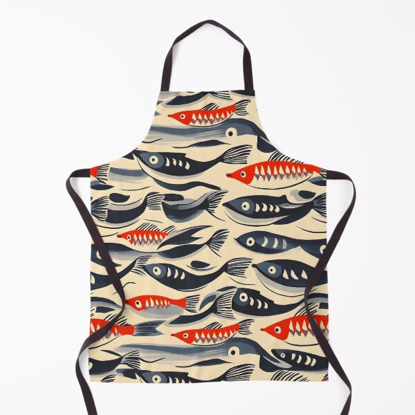 Item preview, Vintage Fishing Minimalist Sea & Fish Pattern designed and sold by SecretDicer.