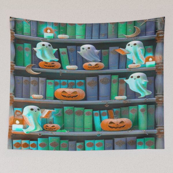 Item preview, Kawaii Ghosts in a Haunted Library designed and sold by BriSher.
