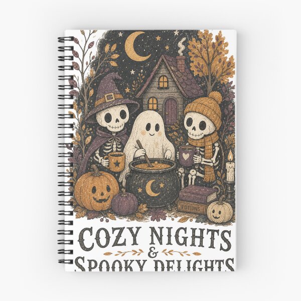 Item preview, Cozy Ghost Friends Autumn Vignette – Folk Art Halloween Scene designed and sold by MOCH- ART.