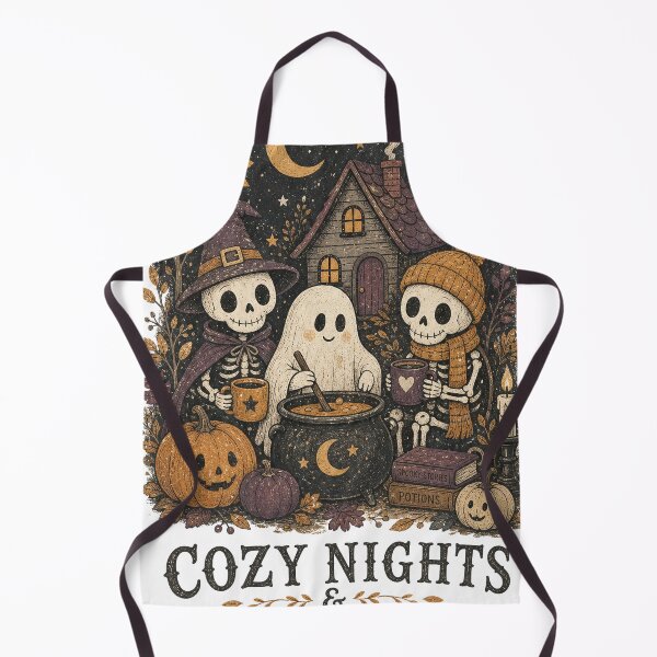 Item preview, Cozy Ghost Friends Autumn Vignette – Folk Art Halloween Scene designed and sold by MOCH- ART.