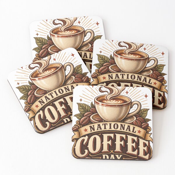 Item preview, National Coffee Day September 29 Design designed and sold by Doodle Souq.
