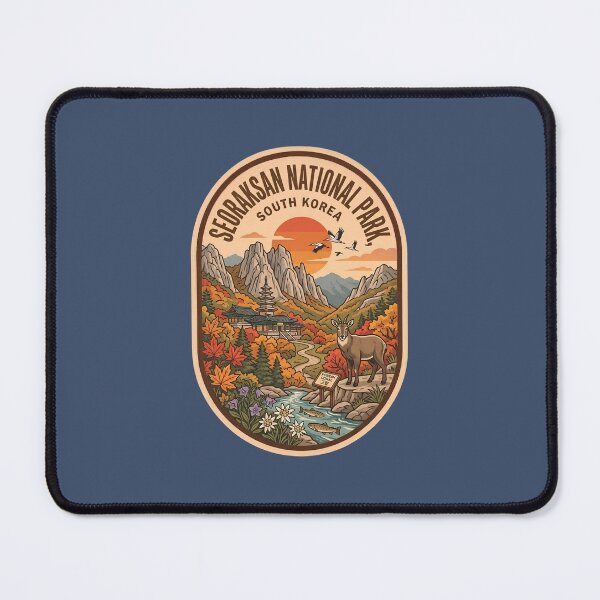 Item preview, Seoraksan National Park South Korea Vintage Autumn Mountain Badge designed and sold by LittleArij.