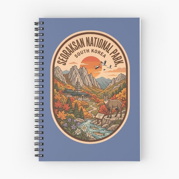 Item preview, Seoraksan National Park South Korea Vintage Autumn Mountain Badge designed and sold by LittleArij.