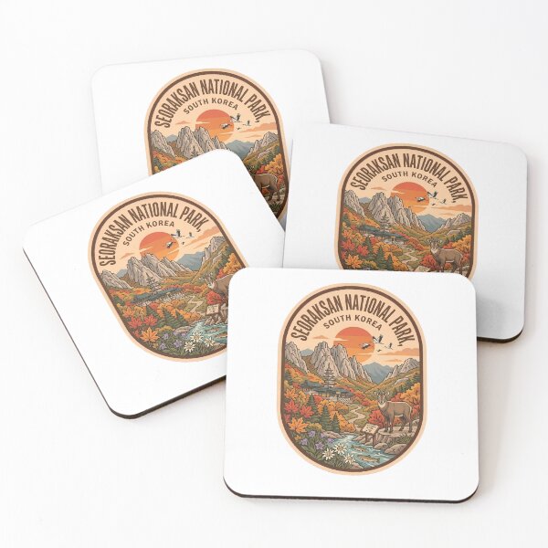 Item preview, Seoraksan National Park South Korea Vintage Autumn Mountain Badge designed and sold by LittleArij.