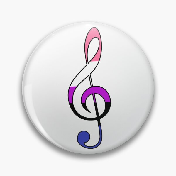 Item preview, Treble Clef - Genderfluid designed and sold by TheReedRoom.