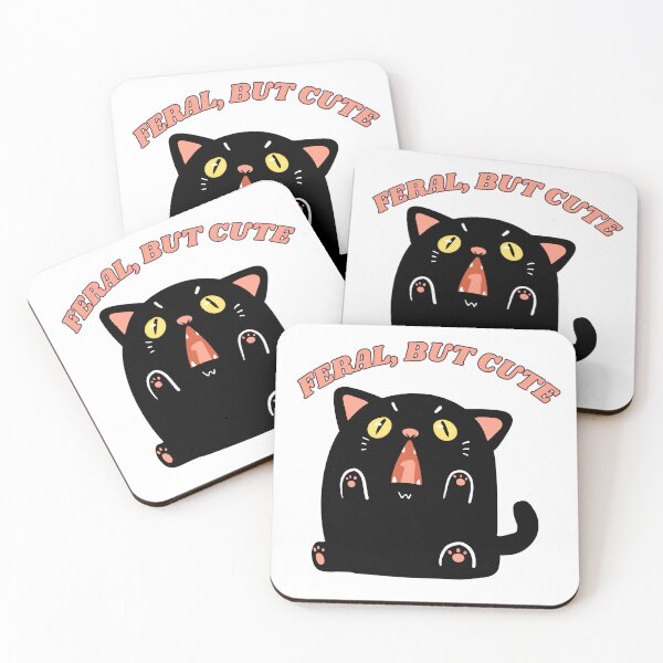 Item preview, Funny Feral Black Cat Yelling designed and sold by CursedButCute1.