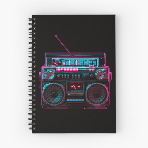 Item preview, Synthwave Boombox Neon Pink Cyan Retro 80s Art designed and sold by FrostyFrisby.