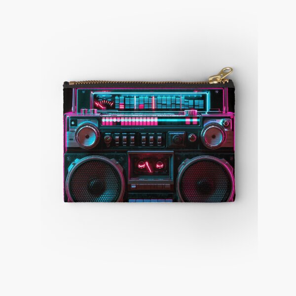 Item preview, Synthwave Boombox Neon Pink Cyan Retro 80s Art designed and sold by FrostyFrisby.