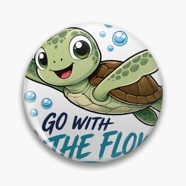 Item preview, Go With The Flow Sea Turtle Typography   designed and sold by Jaideep Walia.