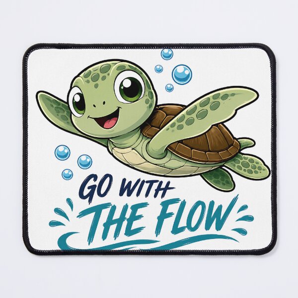 Item preview, Go With The Flow Sea Turtle Typography designed and sold by Jaideep Walia.
