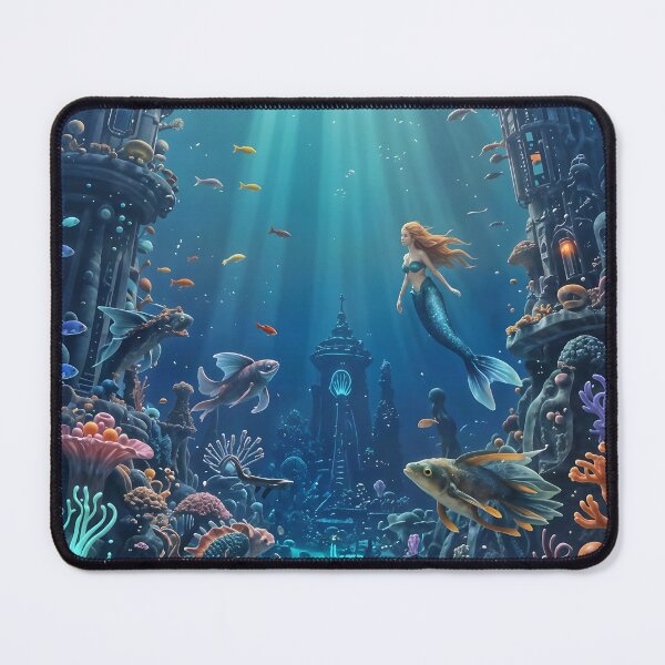Item preview, Mermaid Swims Through Underwater Ruins designed and sold by Fanta-sticky.