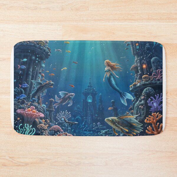 Item preview, Mermaid Swims Through Underwater Ruins designed and sold by Fanta-sticky.