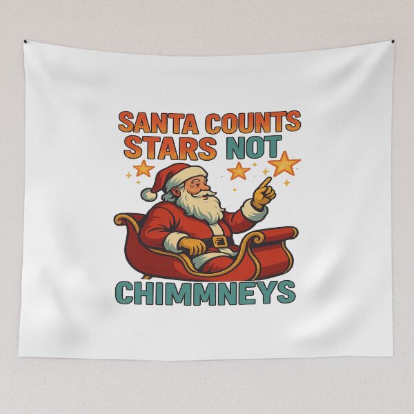 Item preview, Santa Counts Stars Not Chimneys Christmas Santa Claus designed and sold by ColeLaniTrading.