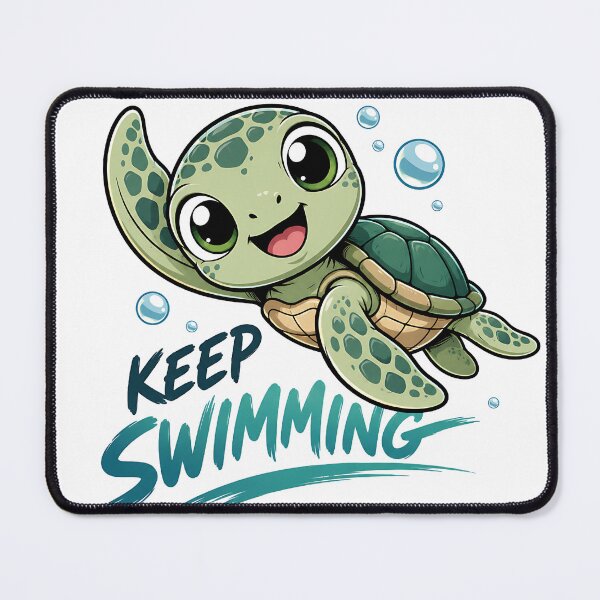 Item preview, Cute Sea Turtle Keep Swimming Quote designed and sold by Jaideep Walia.