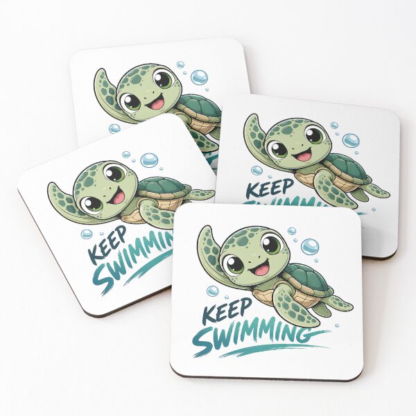 Item preview, Cute Sea Turtle Keep Swimming Quote  designed and sold by Jaideep Walia.