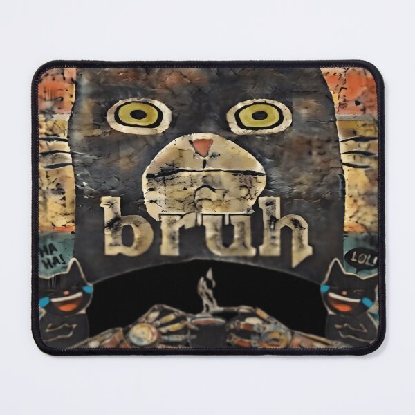 Item preview, Funny Bruh Cat Coffee Meme Retro Grunge Art designed and sold by DailySparks.