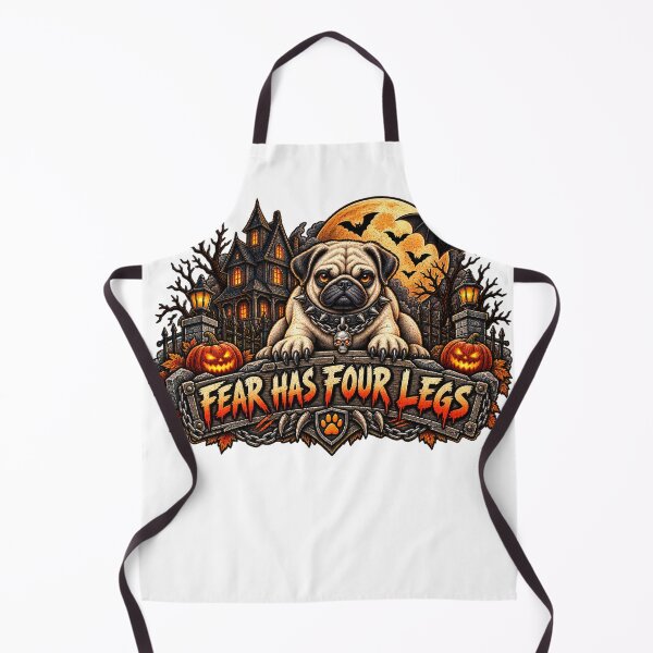 Item preview, Fear Has Four Legs Pug Halloween Guard Dog Scary Pug Halloween Shirt designed and sold by KnrNazimTHRE4DS.