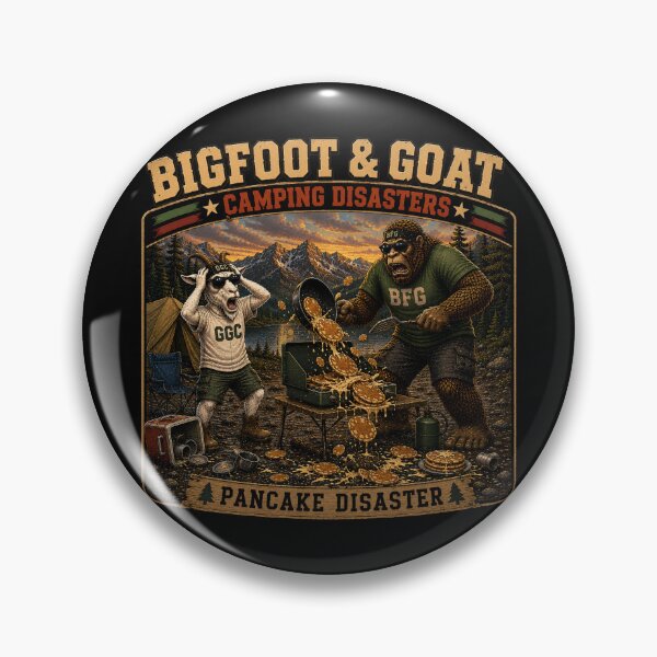 Item preview, Bigfoot And Goat Pancake Disaster Funny Camping Breakfast designed and sold by NicheBloom.