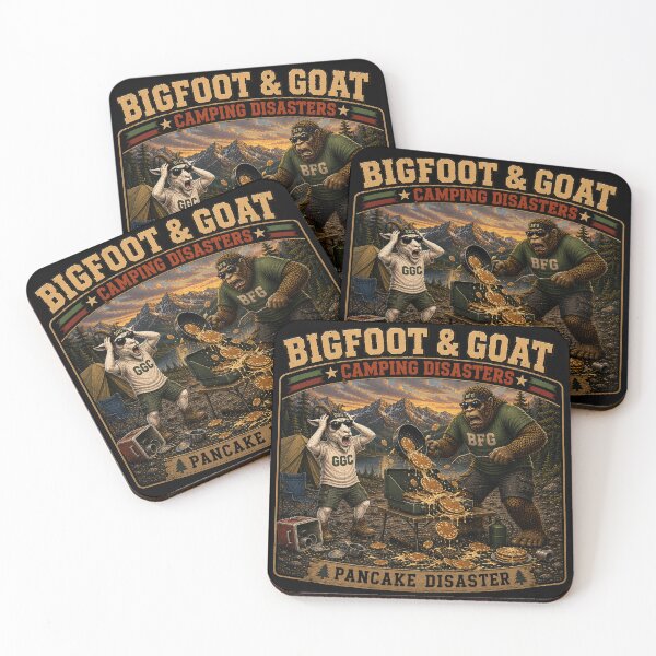 Item preview, Bigfoot And Goat Pancake Disaster Funny Camping Breakfast designed and sold by NicheBloom.