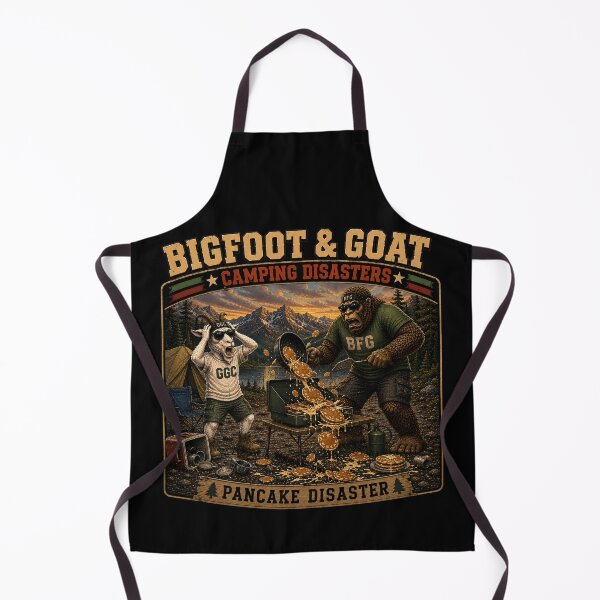Item preview, Bigfoot And Goat Pancake Disaster Funny Camping Breakfast designed and sold by NicheBloom.