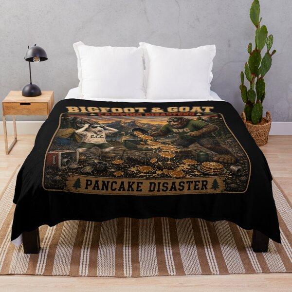 Item preview, Bigfoot And Goat Pancake Disaster Funny Camping Breakfast designed and sold by NicheBloom.