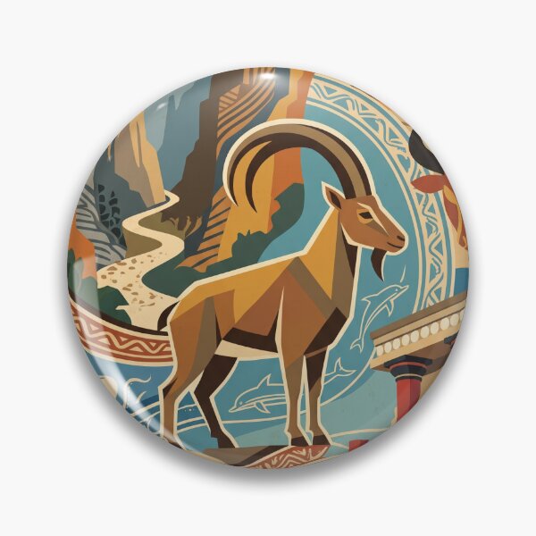 Item preview, Vintage Crete Kri Kri Goat Travel Art designed and sold by ZUMERI.